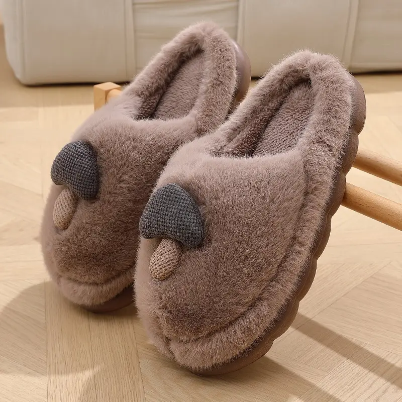 New Winter Autumn and Winter Thick-Soled Cute Mushroom Couple Indoor Thickeneded Household Eva Furry Cotton Shoes for Men and Women Wholesale — feature 7