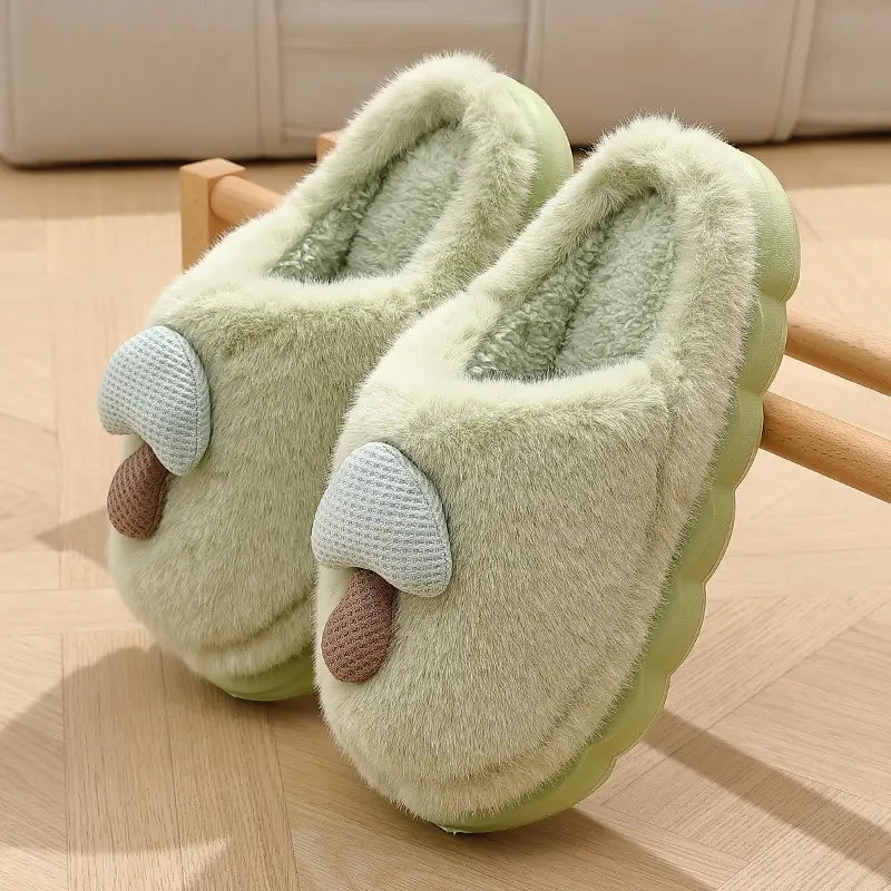 New Winter Autumn and Winter Thick-Soled Cute Mushroom Couple Indoor Thickeneded Household Eva Furry Cotton Shoes for Men and Women Wholesale — feature 8