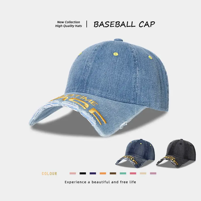 Women Denim Baseball Cap with Face Shade & Sunshade - Image 4