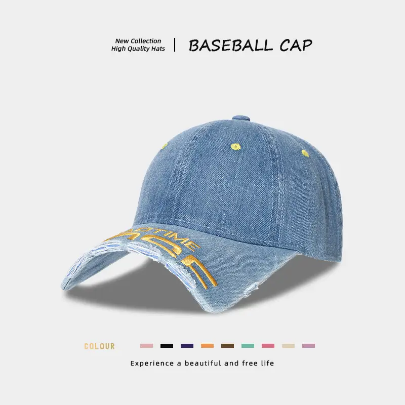Women Denim Baseball Cap with Face Shade & Sunshade - Image 5