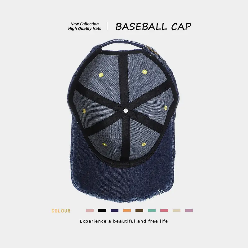 Women Denim Baseball Cap with Face Shade & Sunshade — feature 10