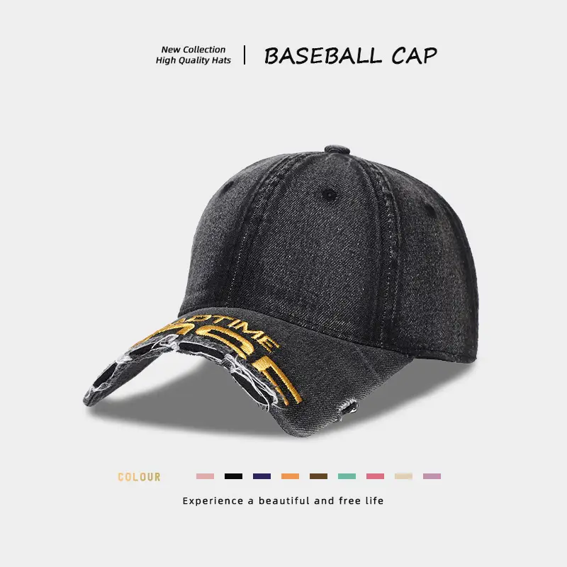 Women Denim Baseball Cap with Face Shade & Sunshade — feature 2