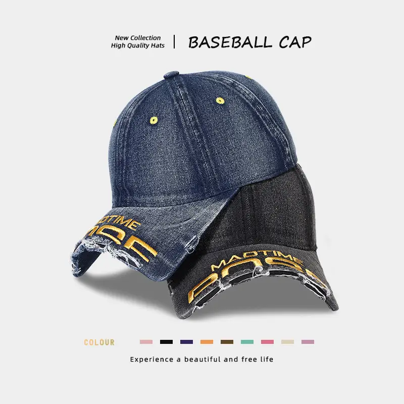 Women Denim Baseball Cap with Face Shade & Sunshade — feature 5