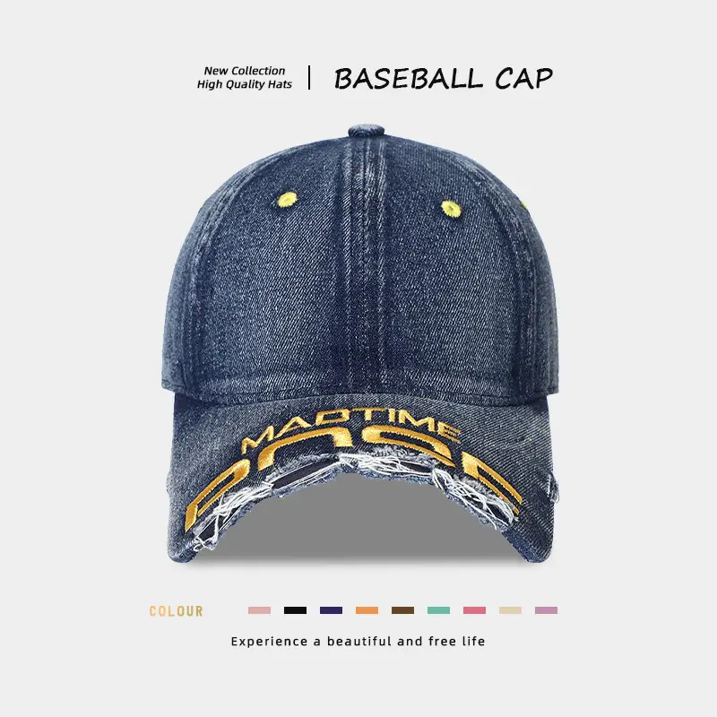 Women Denim Baseball Cap with Face Shade & Sunshade — feature 7