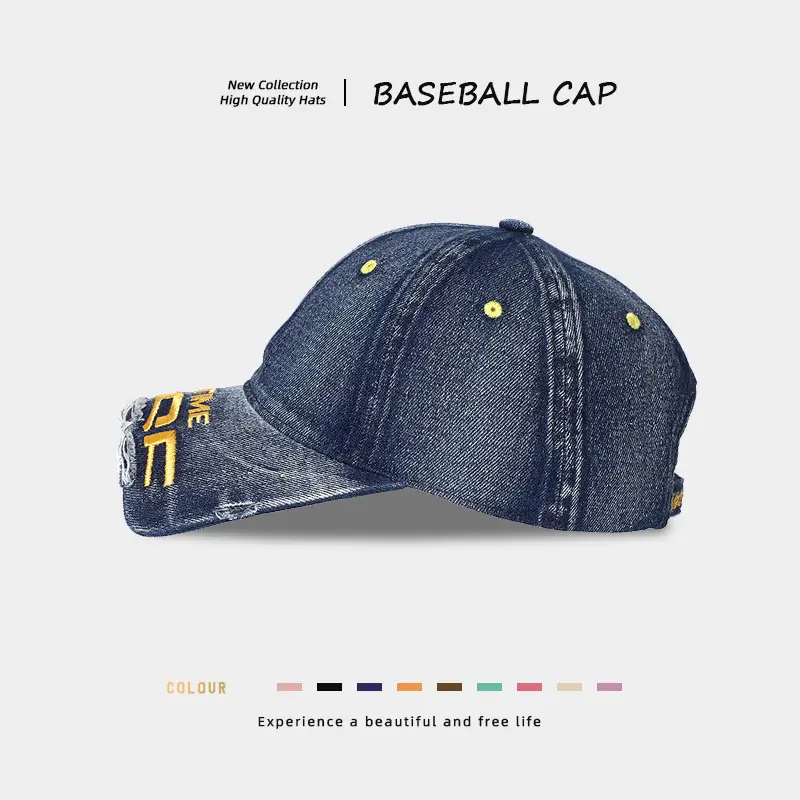 Women Denim Baseball Cap with Face Shade & Sunshade — feature 8