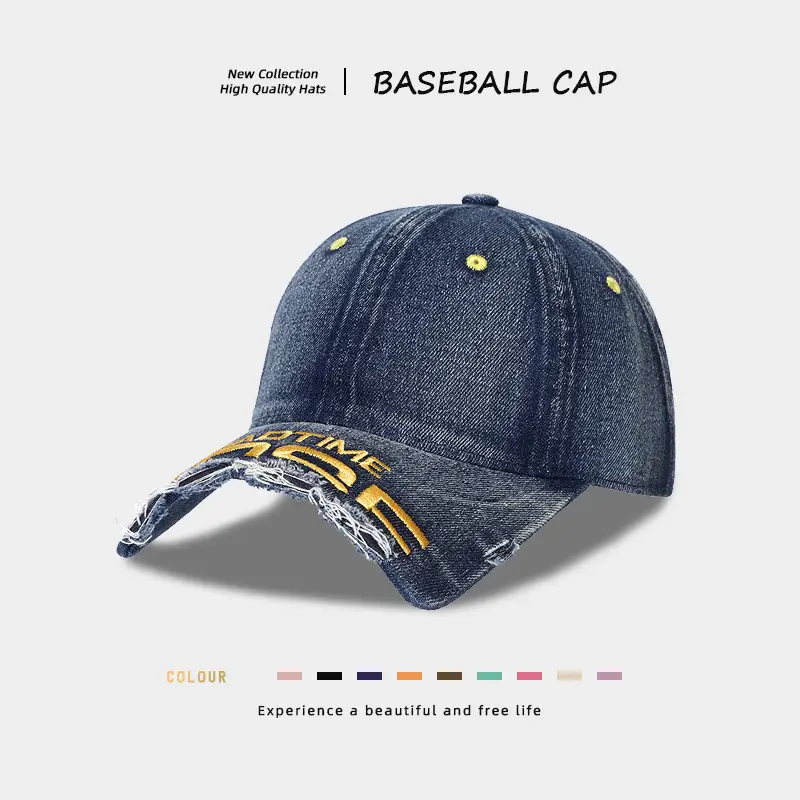Women Denim Baseball Cap with Face Shade & Sunshade - Image 3