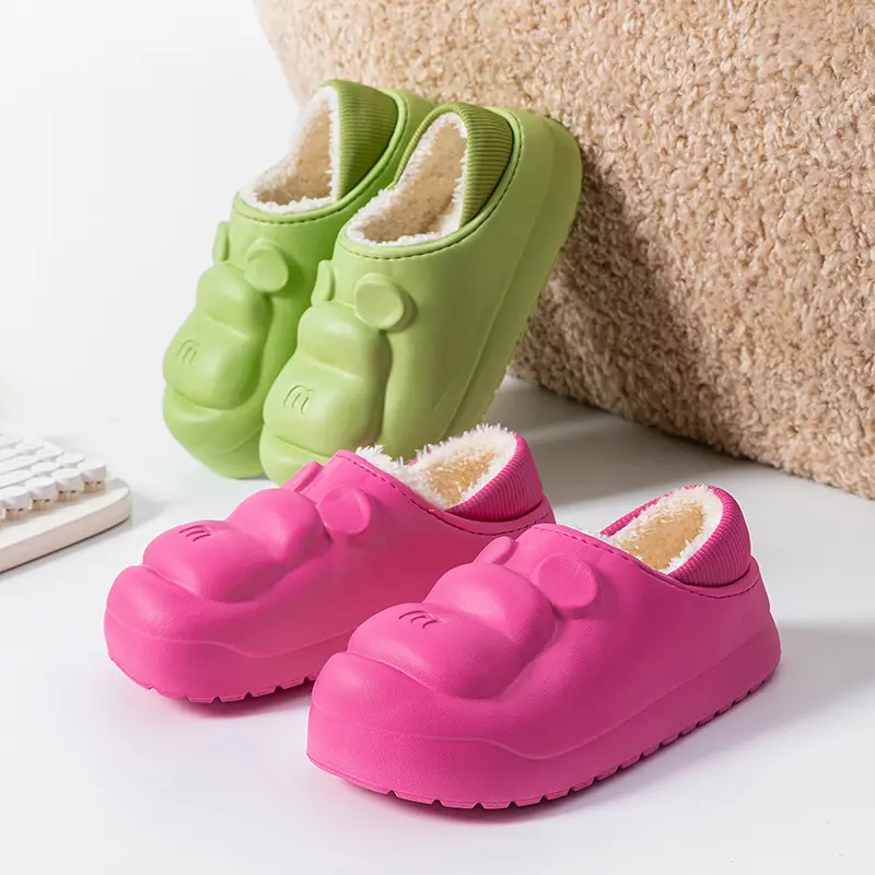 Cixi Cotton Slippers for Women, Spring, Autumn and Winter Home Use, Indoor Non-Slip Warm Confinement Shoes, Thick-Soled Home Couple Men - Image 4