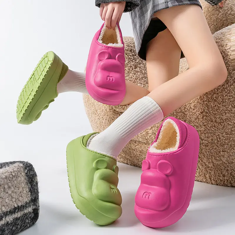 Cixi Cotton Slippers for Women, Spring, Autumn and Winter Home Use, Indoor Non-Slip Warm Confinement Shoes, Thick-Soled Home Couple Men - Image 8