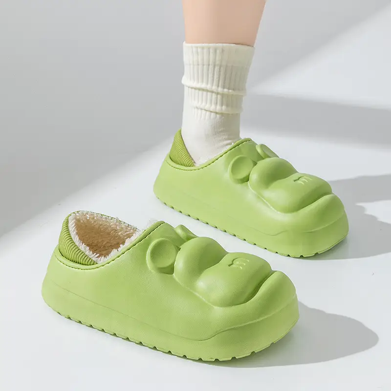 Cixi Cotton Slippers for Women, Spring, Autumn and Winter Home Use, Indoor Non-Slip Warm Confinement Shoes, Thick-Soled Home Couple Men - Image 2