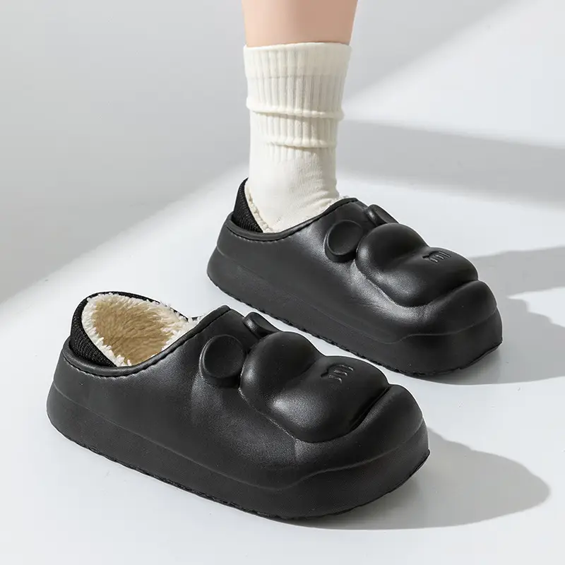 Cixi Cotton Slippers for Women, Spring, Autumn and Winter Home Use, Indoor Non-Slip Warm Confinement Shoes, Thick-Soled Home Couple Men - Image 3