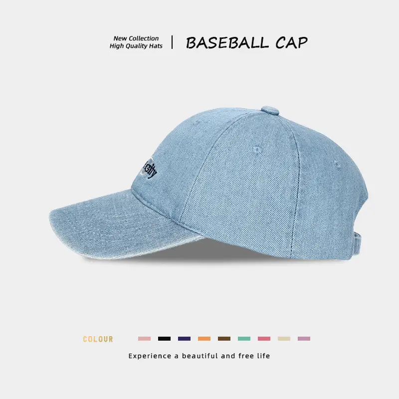 NYC Embroidered Baseball Cap for Women, Light Gray — feature 7