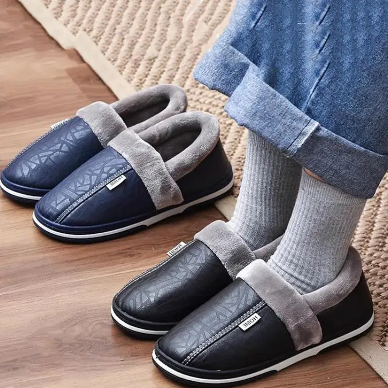 Middle-Aged and Elderly Men's Autumn and Winter Indoor Home 2025 New Thick-Soled Plush Slippers Winter Men's Cotton Shoes Wholesale - Image 7