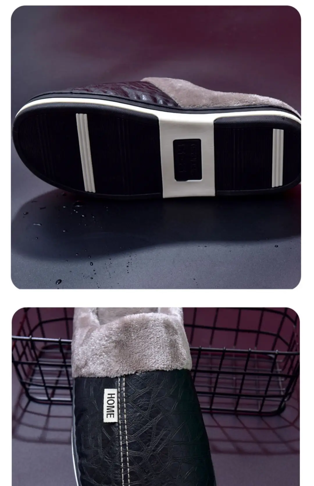 Middle-Aged and Elderly Men's Autumn and Winter Indoor Home 2025 New Thick-Soled Plush Slippers Winter Men's Cotton Shoes Wholesale — feature 5