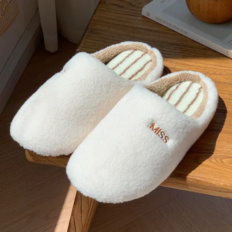 2025 New Cotton Slippers for Women Winter Home Use Indoor Couple Silent Floor Non-Slip Warm Cotton Slippers - Image 4