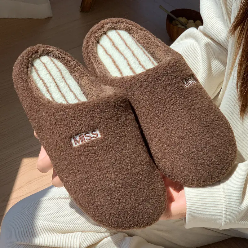 2025 New Cotton Slippers for Women Winter Home Use Indoor Couple Silent Floor Non-Slip Warm Cotton Slippers - Image 5