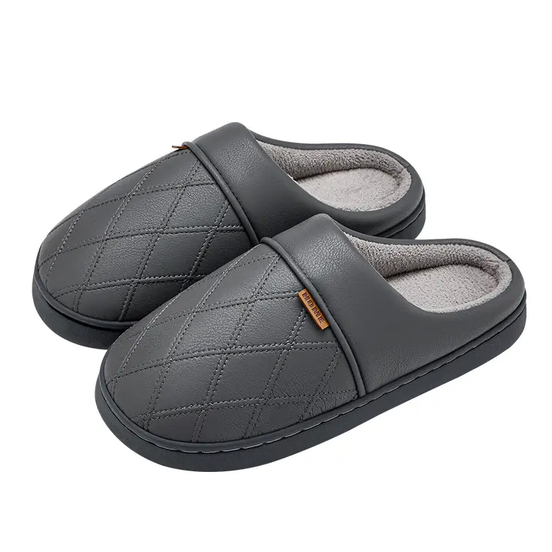 Women Waterproof Cotton Slippers Beige Winter Warm Non-Slip - Image 2