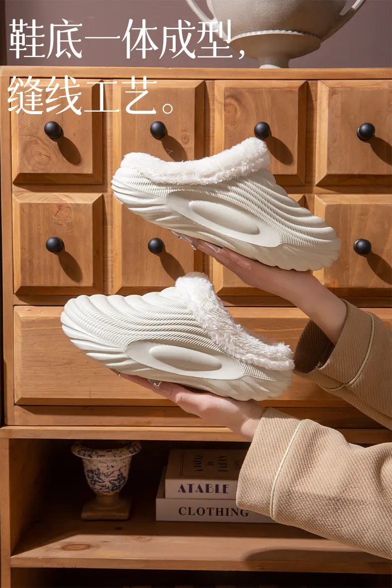 Waterproof Fleece Lined Slippers for Women Men Winter Warm Non-Slip — feature 5
