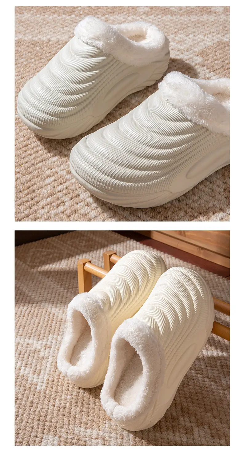 Waterproof Fleece Lined Slippers for Women Men Winter Warm Non-Slip — feature 9