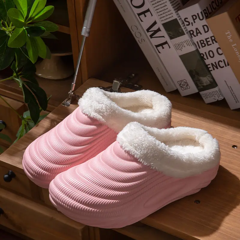 Waterproof Fleece Lined Slippers for Women Men Winter Warm Non-Slip - Image 2