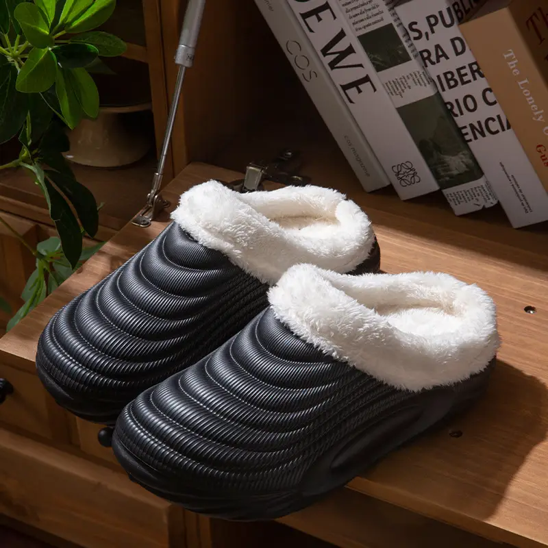 Waterproof Fleece Lined Slippers for Women Men Winter Warm Non-Slip - Image 3