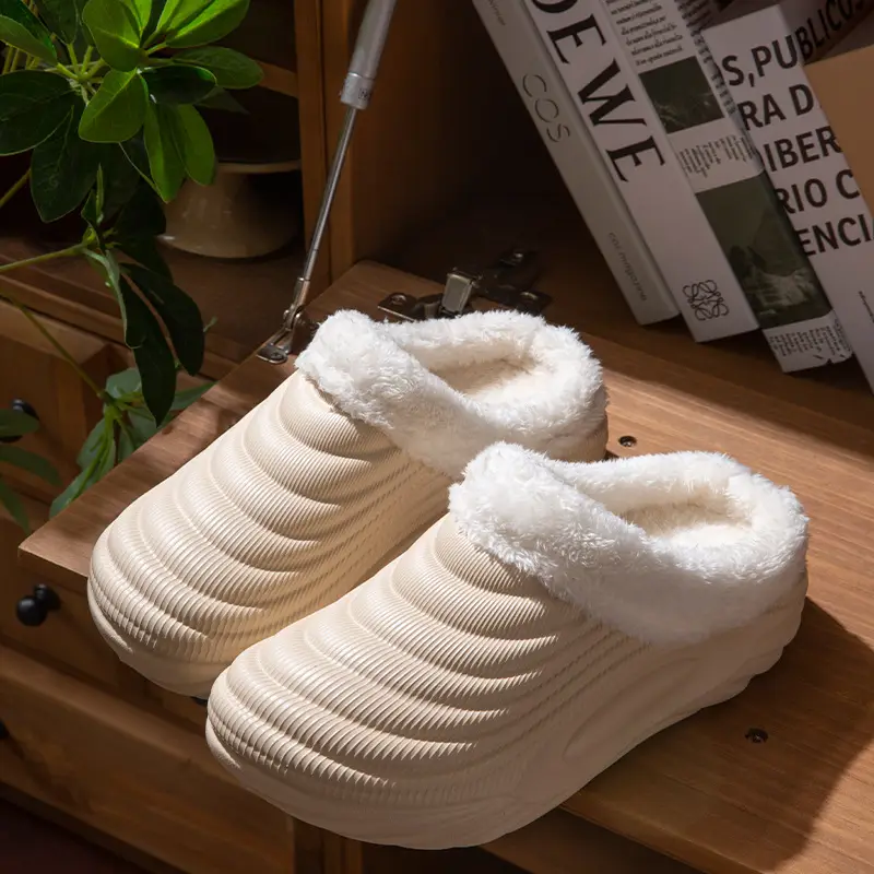 Waterproof Fleece Lined Slippers for Women Men Winter Warm Non-Slip - Image 5