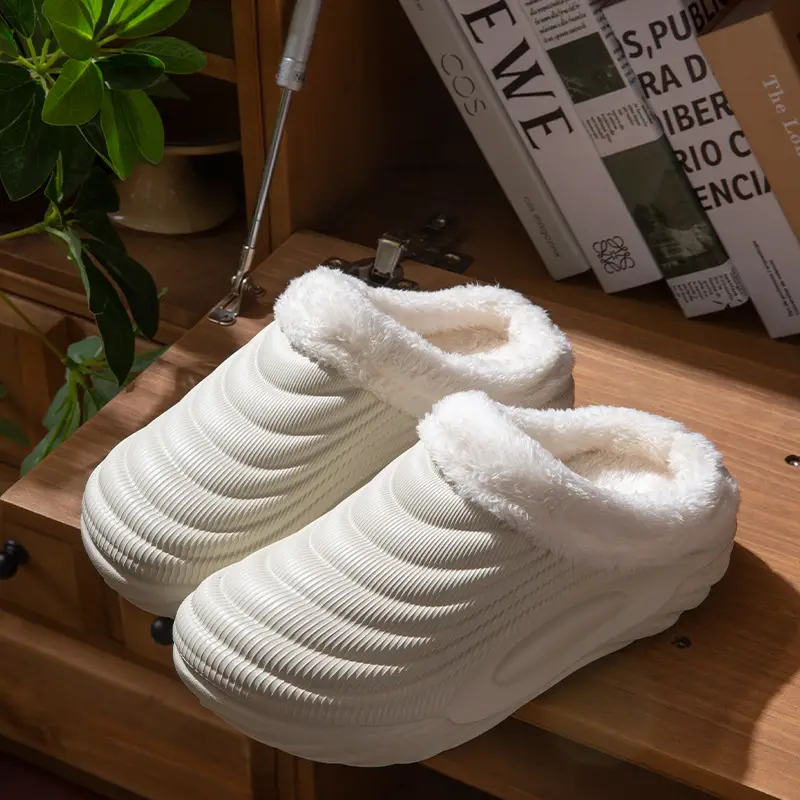 Waterproof Fleece Lined Slippers for Women Men Winter Warm Non-Slip - Image 6