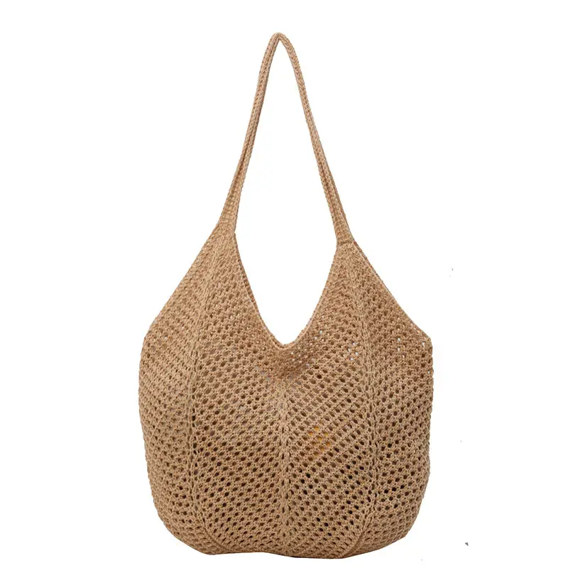 Women Woven Straw Handbag Large Capacity Summer Travel Bag
