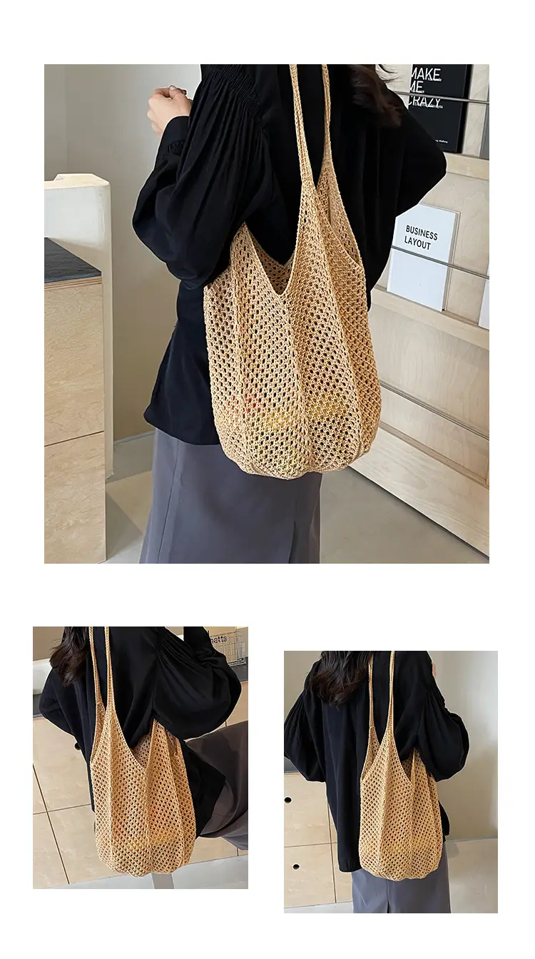 Women Woven Straw Handbag Large Capacity Summer Travel Bag — feature 9