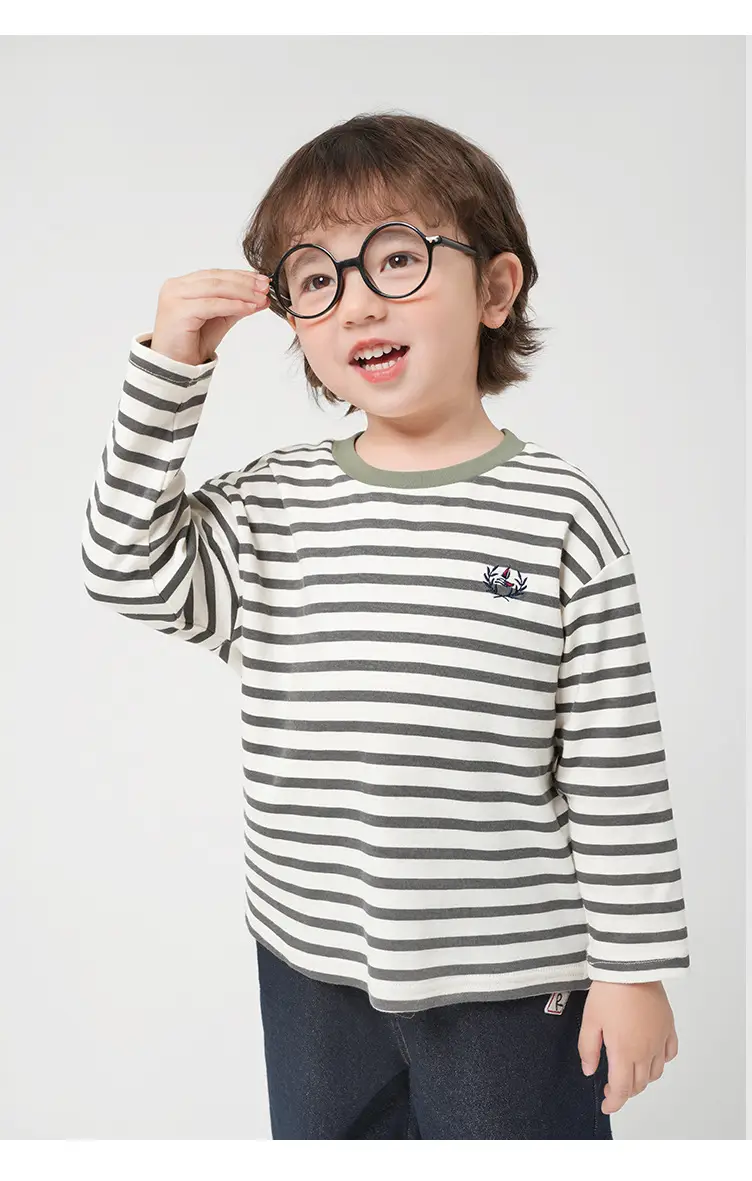 Boys Striped Long Sleeve T-Shirt Autumn Set — feature 23