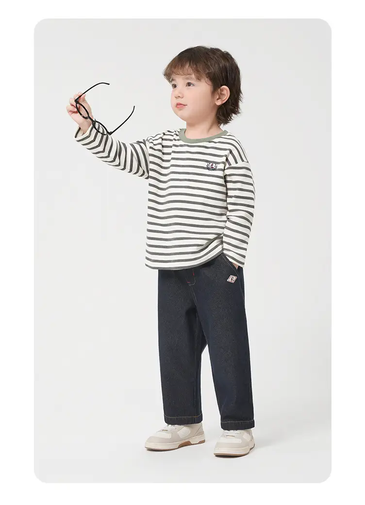 Boys Striped Long Sleeve T-Shirt Autumn Set — feature 24