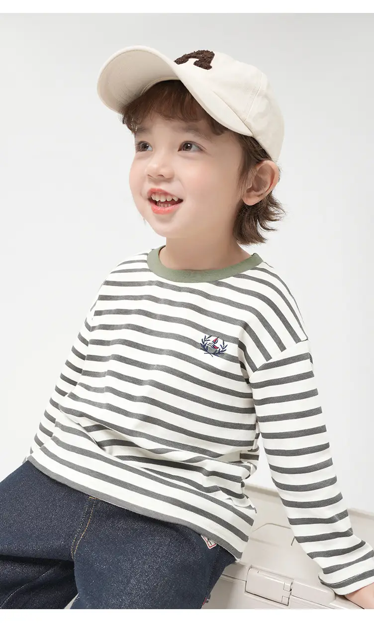 Boys Striped Long Sleeve T-Shirt Autumn Set — feature 5