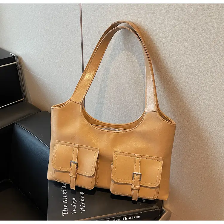 Women's Large Capacity Leather Shoulder Bag Brown 2025 — feature 28