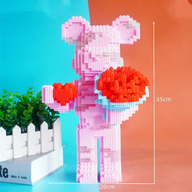 Cross-Border Free Labeling Compatible with Lego Bear Building Blocks Toy Puzzle Ornaments 3D Puzzle Boys and Girls Series Toys - Image 12