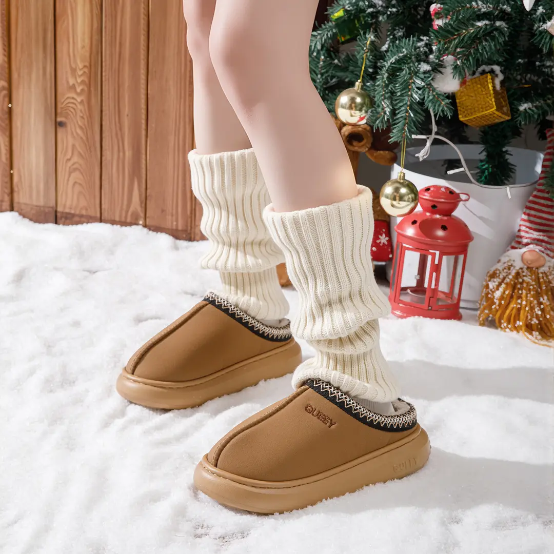 2025 New Lace Toe-Toe Slippers, Winter New Velvet Warm Home Cotton Slippers - Image 6