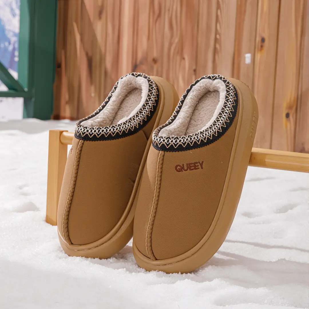 2025 New Lace Toe-Toe Slippers, Winter New Velvet Warm Home Cotton Slippers - Image 2