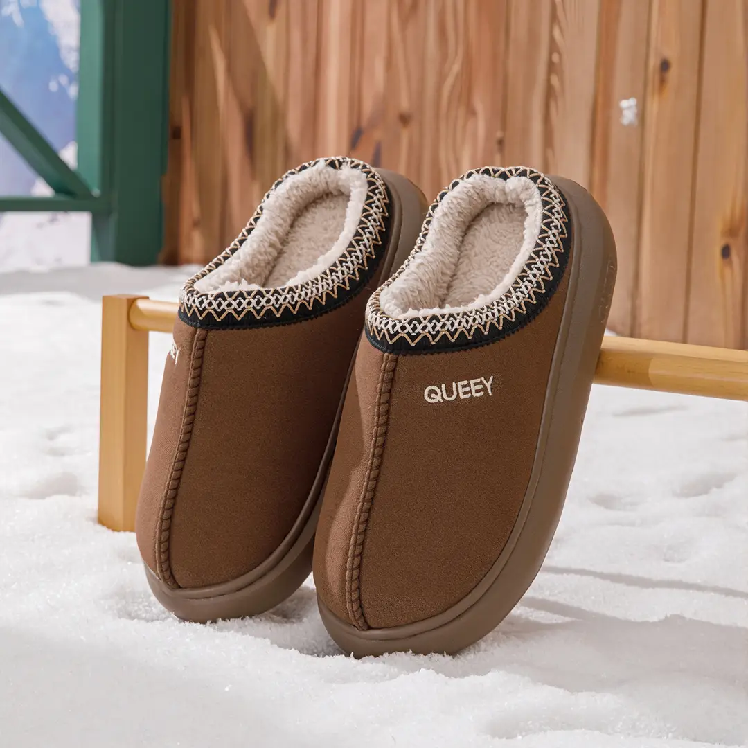 2025 New Lace Toe-Toe Slippers, Winter New Velvet Warm Home Cotton Slippers - Image 3
