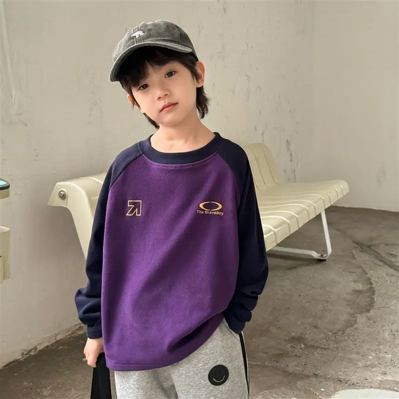 Haima Boys Winter Base Layer T-Shirt with German Velvet Raglan Sleeves - Image 2