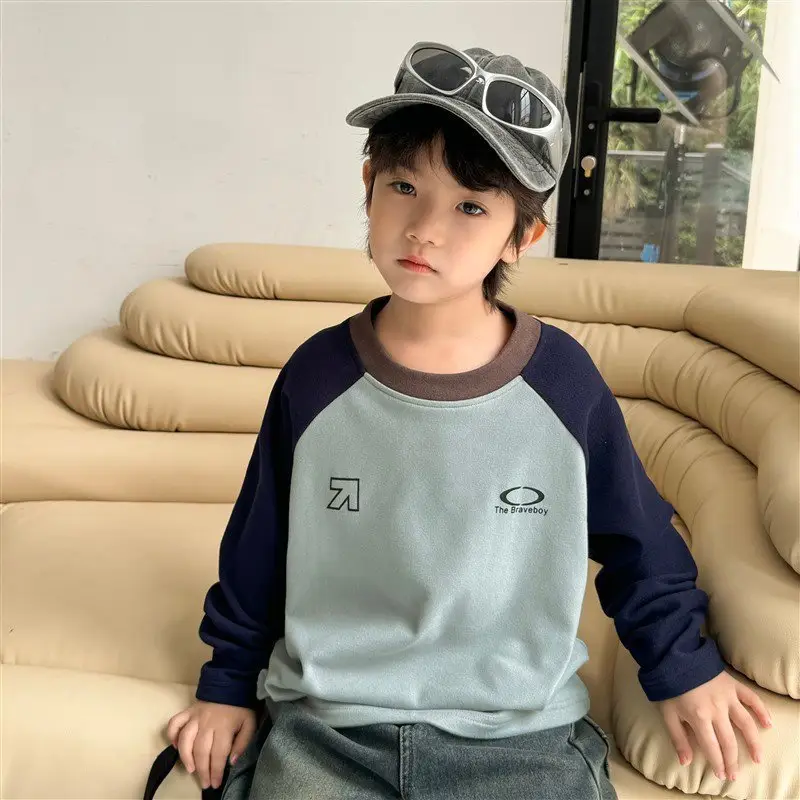 Haima Boys Winter Base Layer T-Shirt with German Velvet Raglan Sleeves - Image 3