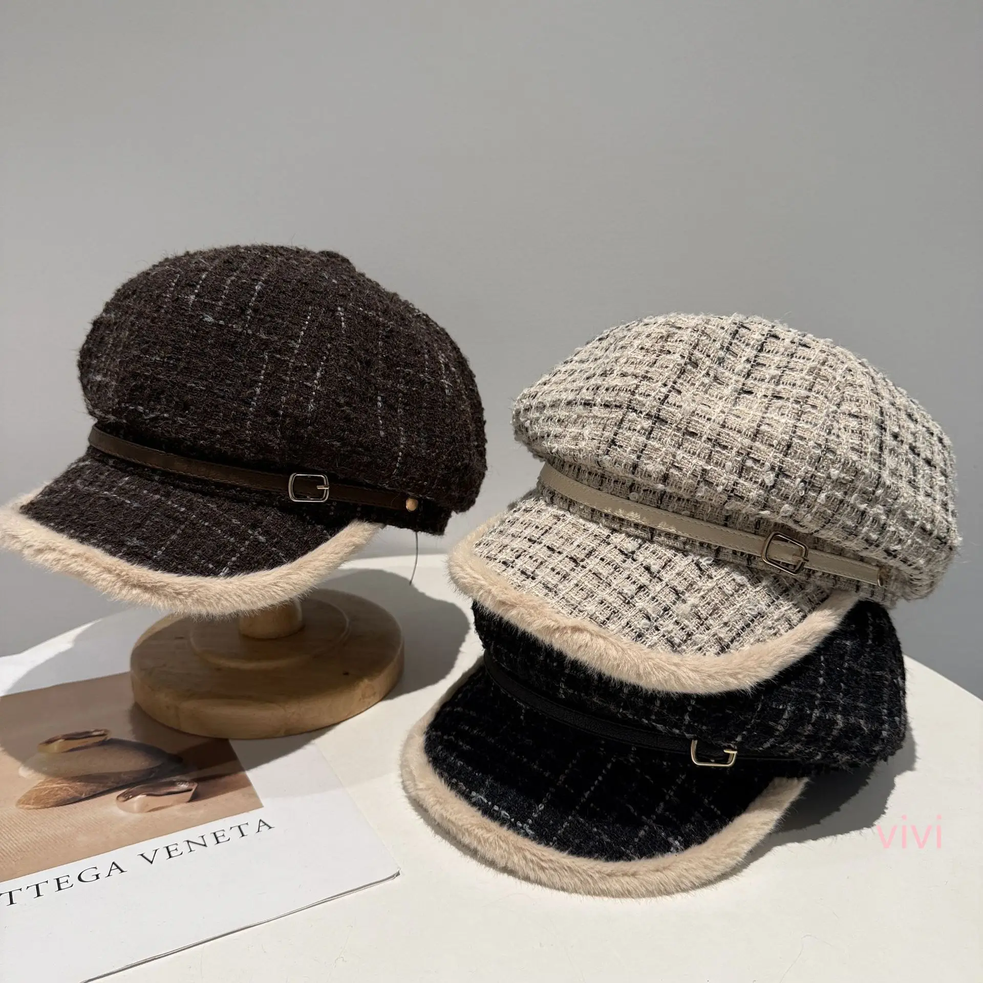 Women's British Retro Octagonal Hat Winter Warm Beret
