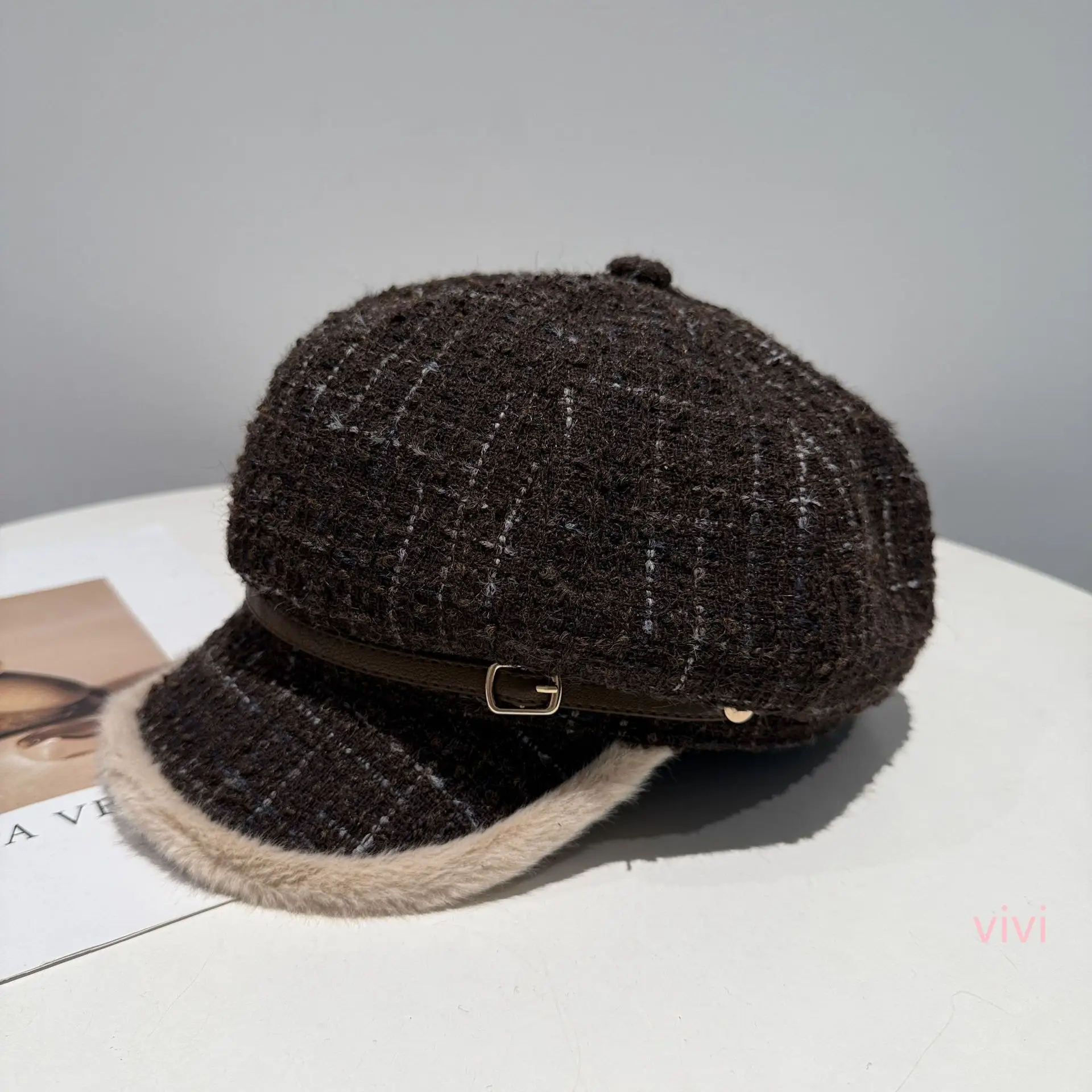 Women's British Retro Octagonal Hat Winter Warm Beret