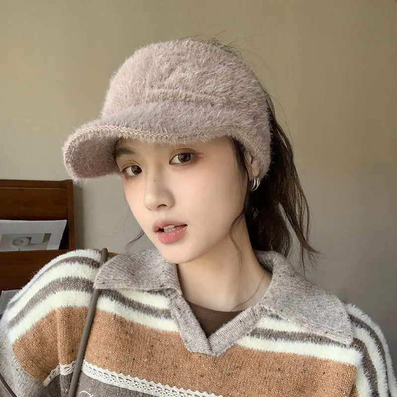 Rabbit Fur Blended Women's Winter Cap Hat - Image 8