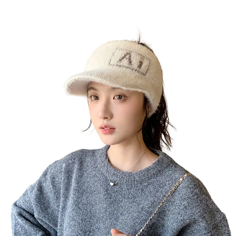 Rabbit Fur Blended Women's Winter Cap Hat - Image 11