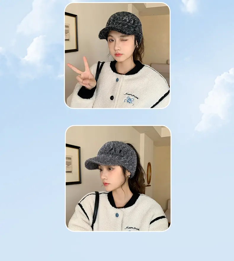 Rabbit Fur Blended Women's Winter Cap Hat — feature 11
