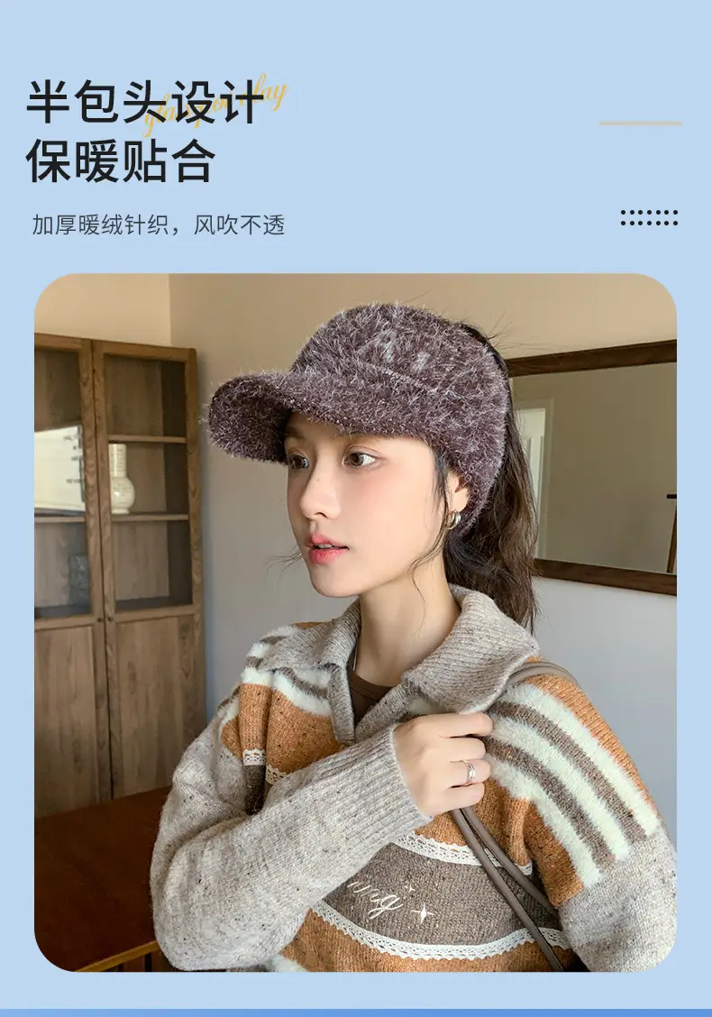 Rabbit Fur Blended Women's Winter Cap Hat — feature 7