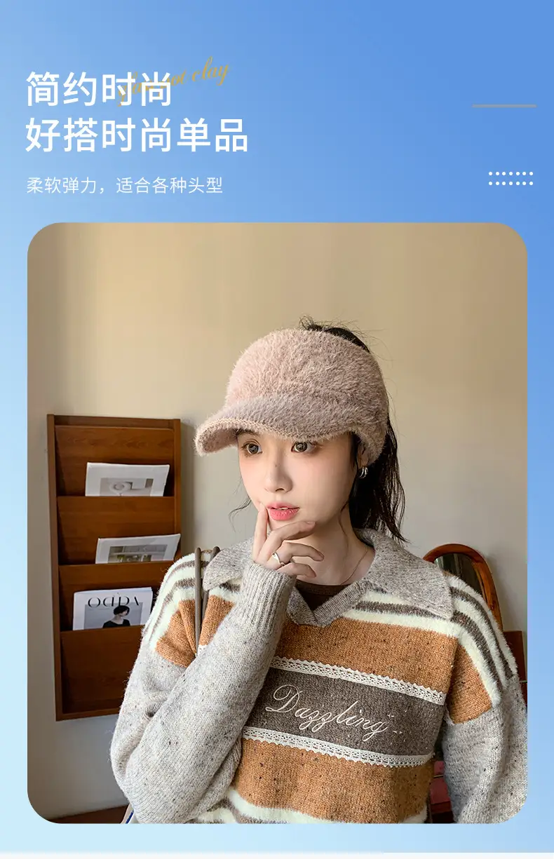 Rabbit Fur Blended Women's Winter Cap Hat — feature 8