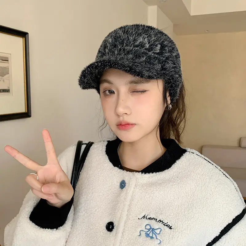 Rabbit Fur Blended Women's Winter Cap Hat - Image 2