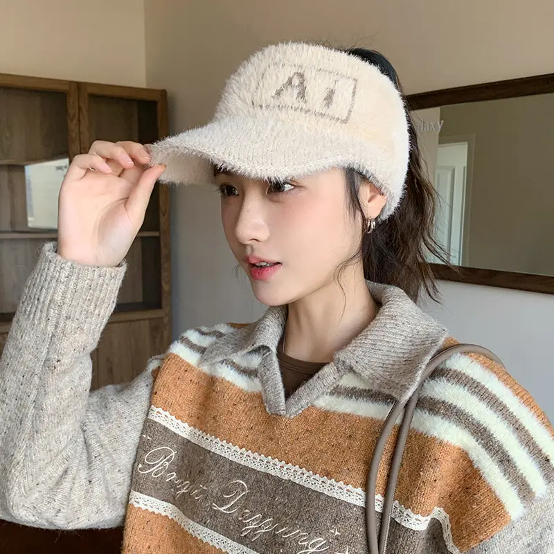 Rabbit Fur Blended Women's Winter Cap Hat - Image 4