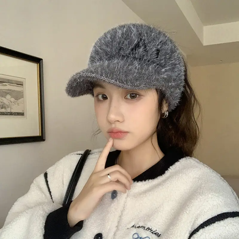 Rabbit Fur Blended Women's Winter Cap Hat - Image 5