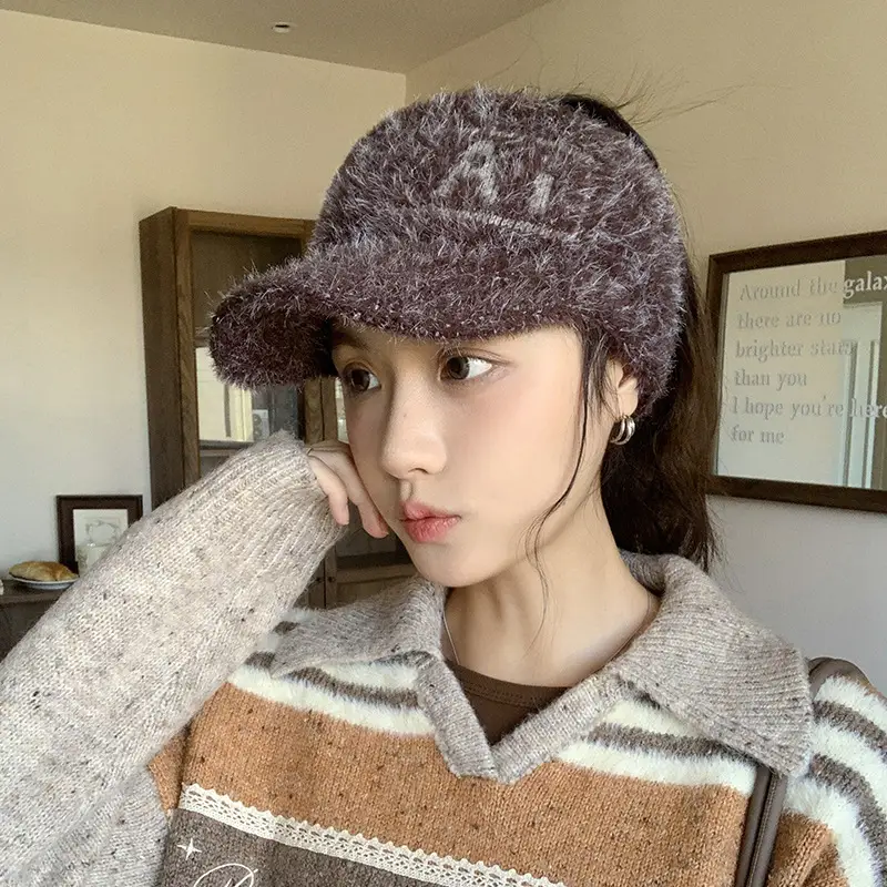 Rabbit Fur Blended Women's Winter Cap Hat - Image 6