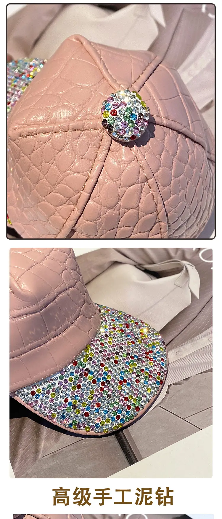 Kohkybo Rhinestone Duckbill Cap with Coin Purse — feature 5